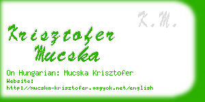 krisztofer mucska business card